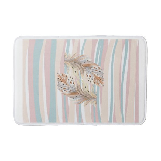 Bathmat"Boho Chic Quill Bathmat – Artistieke Bohem Badmat (Voorkant)