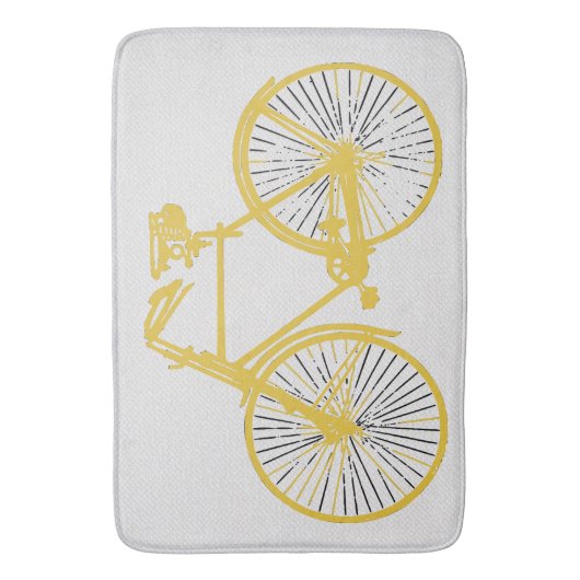 Bathmat Goudgele fiets Badmat (Voorkant Verticaal)