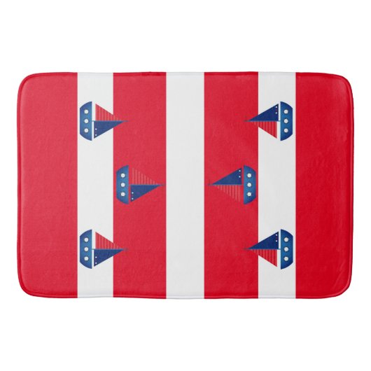 Bathmat - Kookplaat met rode strepen Badmat (Voorkant)