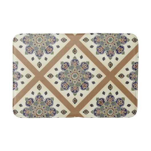 Bathmat met medallion trellis print badmat (Voorkant)