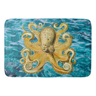Bathmat Retro Gold Octopus water Badmat