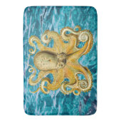 Bathmat Retro Gold Octopus water Badmat (Voorkant Verticaal)