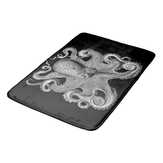 Bathmat zwarte grijze Octopus Badmat (Gekanteld)