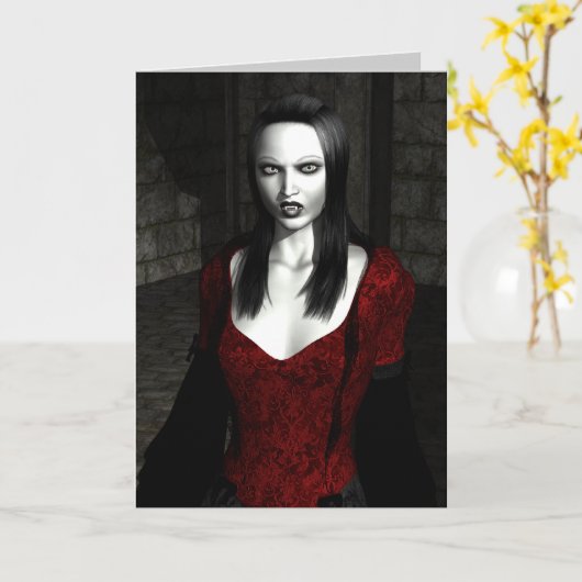 Bathory Gothic Art Wenskaart Kaart (Gele Bloem)