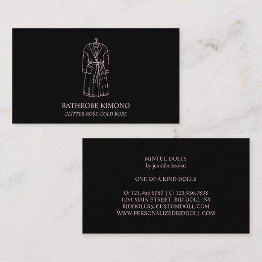 Bathrobe Roos Gold Visitekaartje (Voorkant / Achterkant)