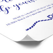 Bathroom Basket Navy Blue Nautical Wedding Sign Poster (Hoek)