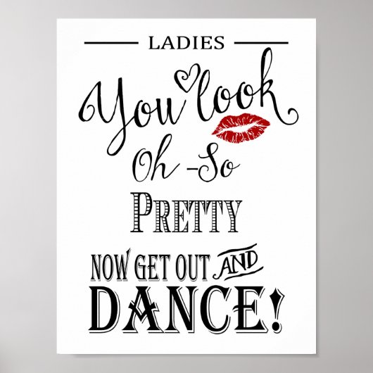 Bathroom-bord voor de dames kamer poster (Voorkant)