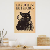 Bathroom Cat Detective Poster (Keuken)