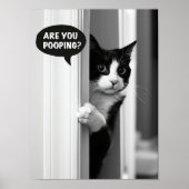 Bathroom Cat Poster, Are you Pooping Poster Funny  (Voorkant)