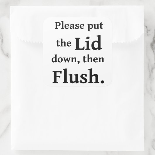 Bathroom Flush Vierkante Sticker (Tas)