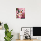 Bathroom Golden Retriever Reading on Toilet Print, Poster (Thuiskantoor)