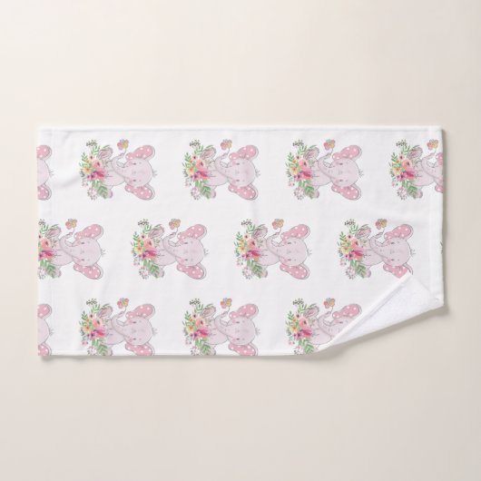 Bathroom handdoeken stelt roze olifant (Handdoek)