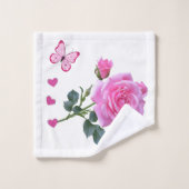 Bathroom handdoeken stelt roze roze roze vlinder v (Wasdoekje)