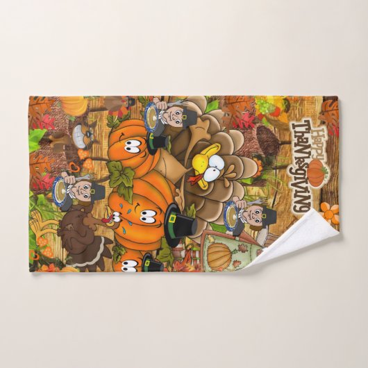 Bathroom-handdoekjes Happy Thanksgiving Day Bad Handdoek (Handdoek)