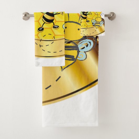 Bathroom Handdoekjes Stelt Bumblebee Witte Dagen i Bad Handdoek (Insitu)