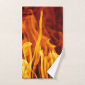 Bathroom-handdoekset, Flames op zwarte steunvloer Bad Handdoek (Handdoek)