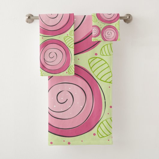 Bathroom-handdoekset, roze rozen bad handdoek (Insitu)
