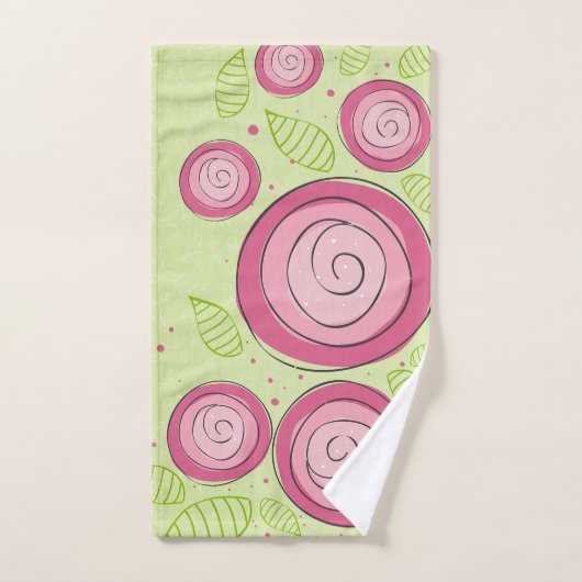 Bathroom-handdoekset, roze rozen bad handdoek (Handdoek)