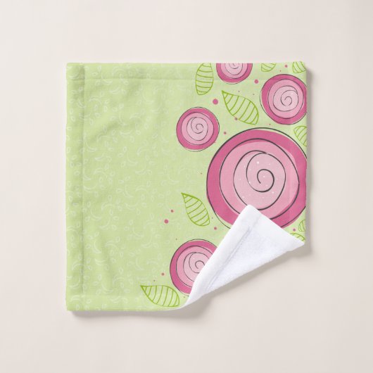 Bathroom-handdoekset, roze rozen bad handdoek (Wasdoekje)