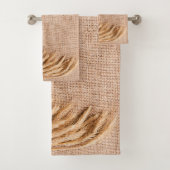 Bathroom Handdoekset Tarwe op Burlap Sack Country  Bad Handdoek (Insitu)