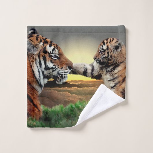 Bathroom-handdoekset van tijger en Cub Digital Edi Bad Handdoek (Wasdoekje)