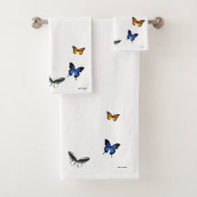 Bathroom-handdoekset voor vlinderpatroonpatroon