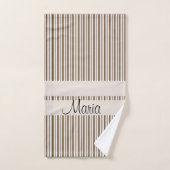 Bathroom-handdoeksets Bruin Stripe Bad Handdoek (Handdoek)