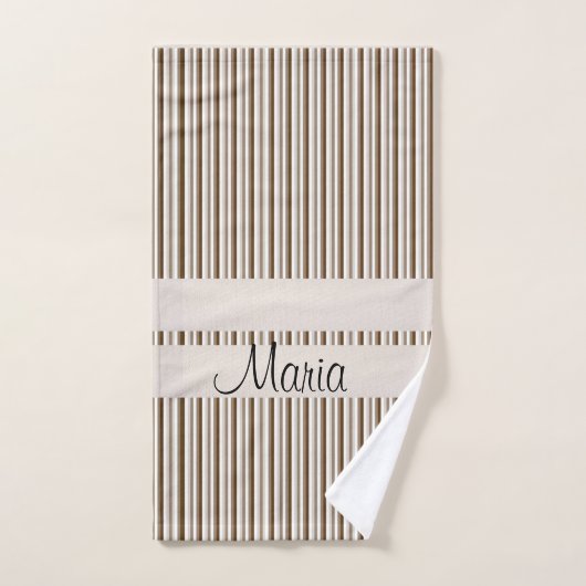 Bathroom-handdoeksets Bruin Stripe Bad Handdoek