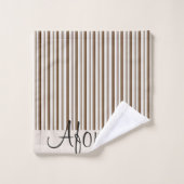 Bathroom-handdoeksets Bruin Stripe Bad Handdoek (Wasdoekje)