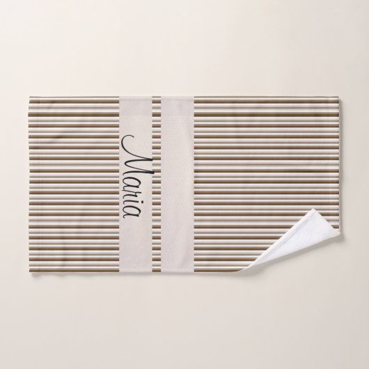 Bathroom-handdoeksets Bruin Stripe Bad Handdoek (Handdoek)