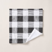 Bathroom-handdoeksets, zwart en wit, geplakt bad handdoek (Wasdoekje)