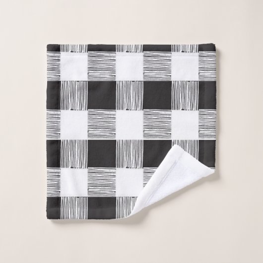 Bathroom-handdoeksets, zwart en wit, geplakt bad handdoek (Wasdoekje)