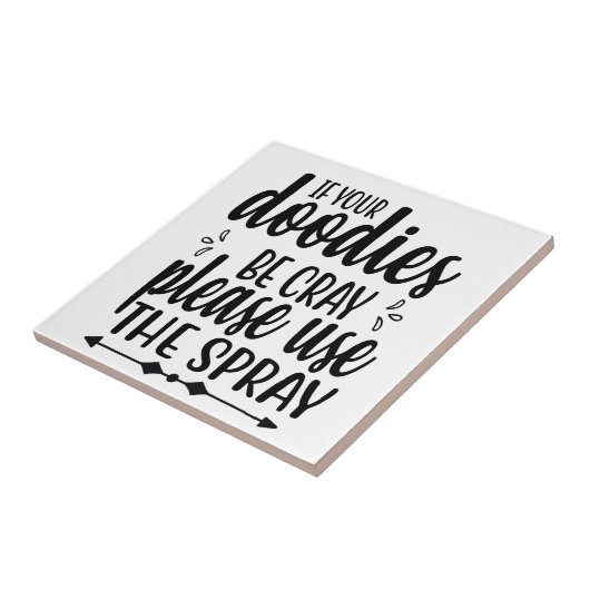 Bathroom Humor Sign, Toilet Humor Ceramic Tegel Tegeltje (Zijkant)