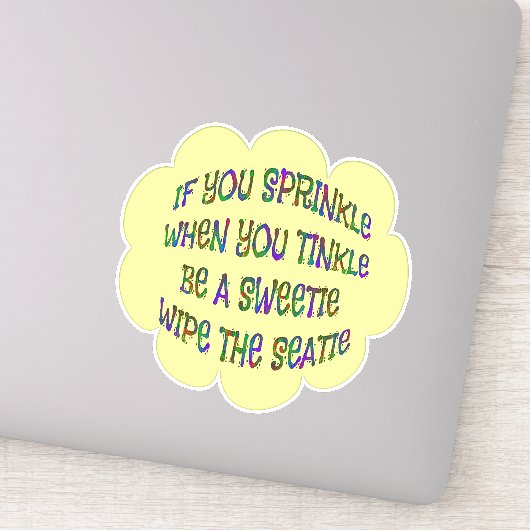 Bathroom Humor Wees lief Stickers (Detail)