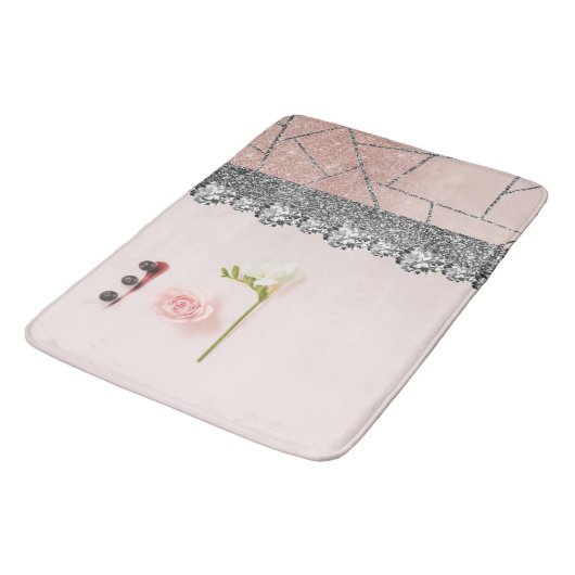 Bathroom Interior Design Home Black Glitter Marble Badmat (Gekanteld)