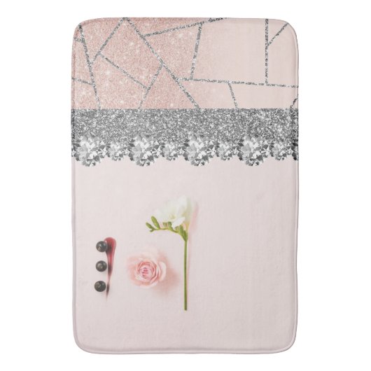 Bathroom Interior Design Home Black Glitter Marble Badmat (Voorkant Verticaal)