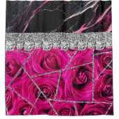 Bathroom Interior Design Home Black Glitter Marble Douchegordijn (Voorkant)