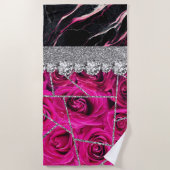 Bathroom Interior Design Home Black Glitter Marble Strandlaken (Voorkant)