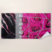 Bathroom Interior Design Home Black Glitter Marble Strandlaken (Voorkant)