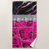 Bathroom Interior Design Home Black Glitter Marble Strandlaken (Voorkant)