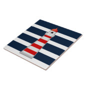 Bathroom keramische tegel - Red Blue Lighthouse Tegeltje (Zijkant)