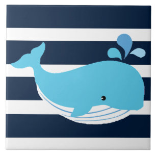 Bathroom keramische tegels - Lichte blauwe walvis Tegeltje