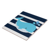 Bathroom keramische tegels - Lichte blauwe walvis Tegeltje (Zijkant)