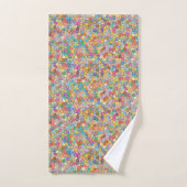 Bathroom  Little Flowers Colorful Floral Bad Handdoek (Handdoek)