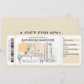 Bathroom Makeover Gift Certificate Kaart (Voorkant / Achterkant)