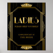 Bathroom-mandje voor vrouwen | Gatsby Art Deco Poster (Voorkant)