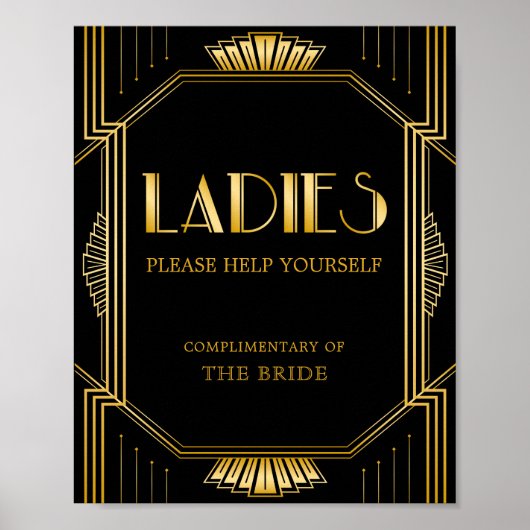 Bathroom-mandje voor vrouwen | Gatsby Art Deco Poster (Voorkant)