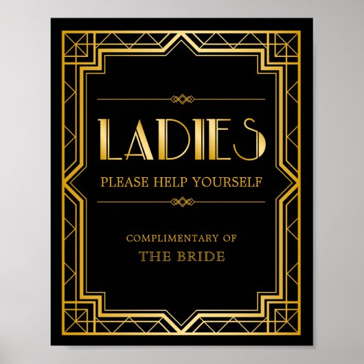 Bathroom-mandje voor vrouwen | Gatsby Art Deco Poster (Voorkant)