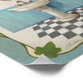 Bathroom met Floral Border Poster (Hoek)