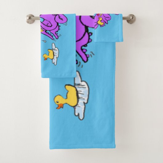 Bathroom Octopus Cartoon Bath Towel Set Bad Handdoek (Insitu)
